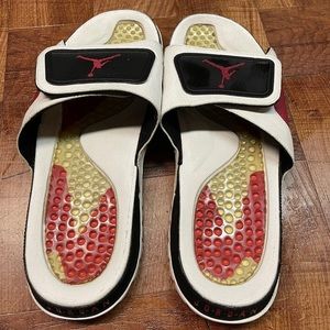 Rare Air Jordan Hydro 5 Slides Black and Red Size 11